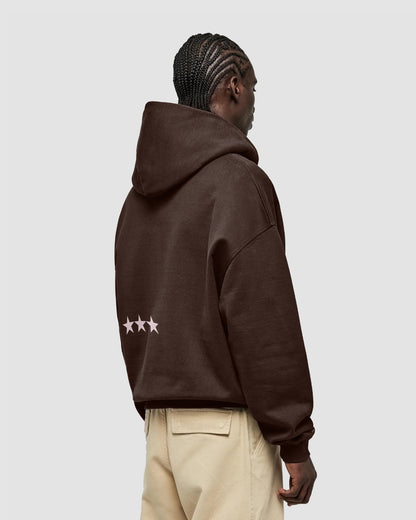 HOODIE DOUBLE ZIP BROWN